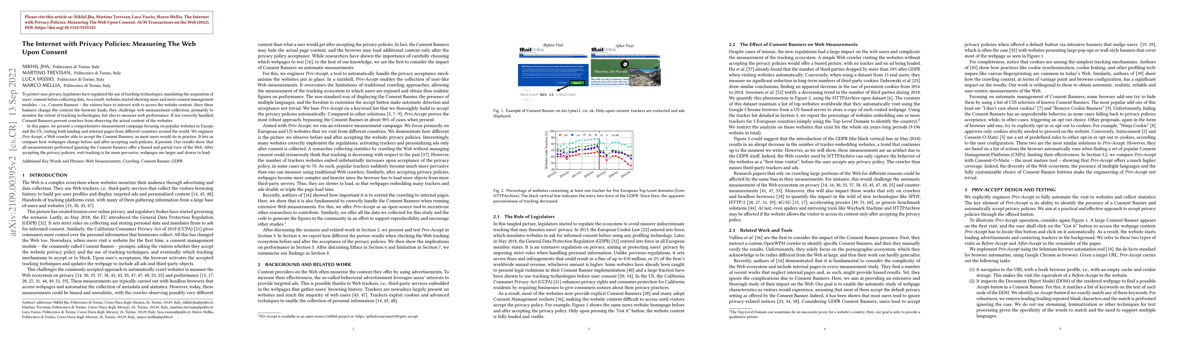 Thumbnail for The Internet with Privacy Policies: Measuring The Web Upon Consent