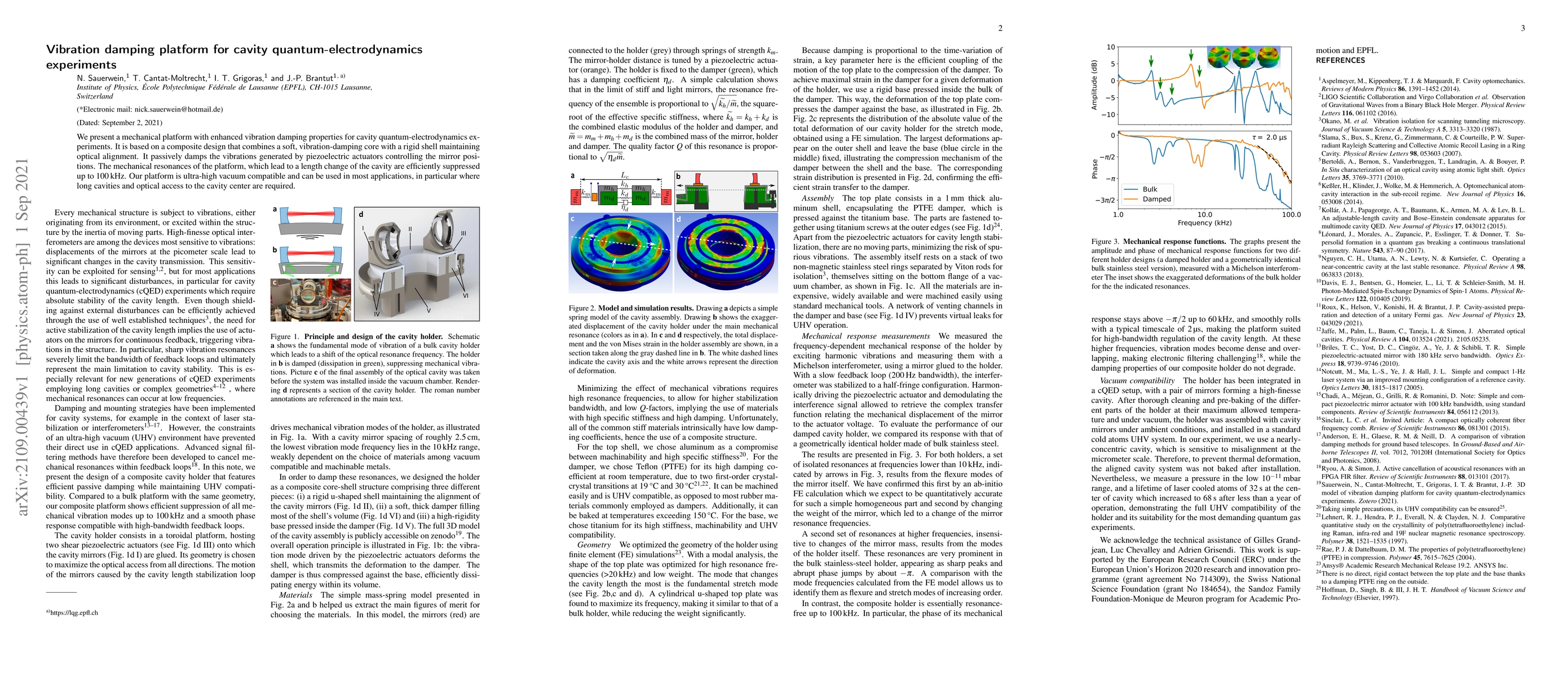 Thumbnail for Vibration damping platform for cavity quantum-electrodynamics
  experiments