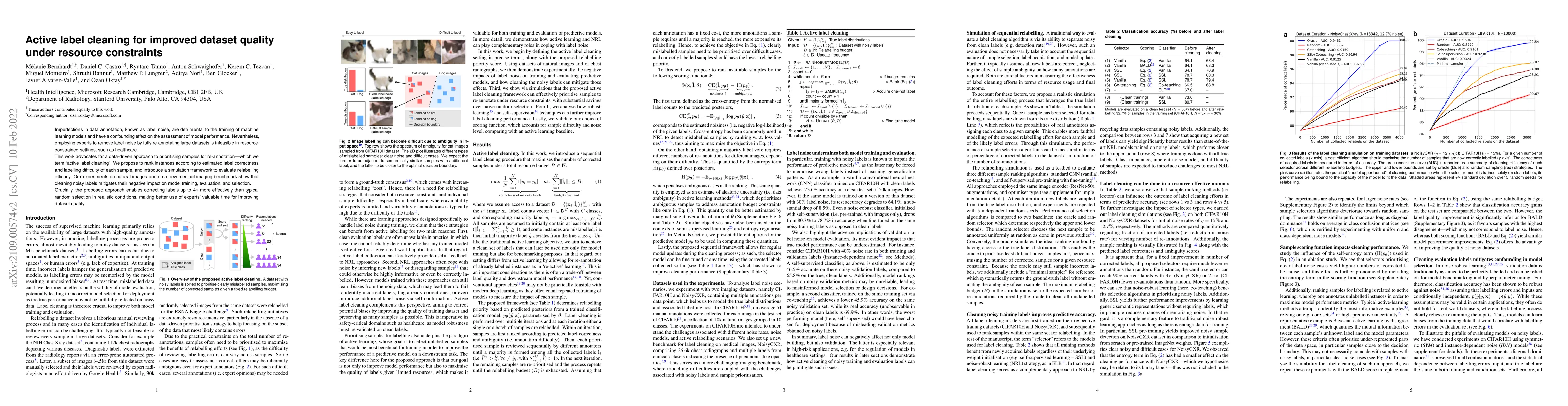 Thumbnail for Active label cleaning for improved dataset quality under resource
  constraints
