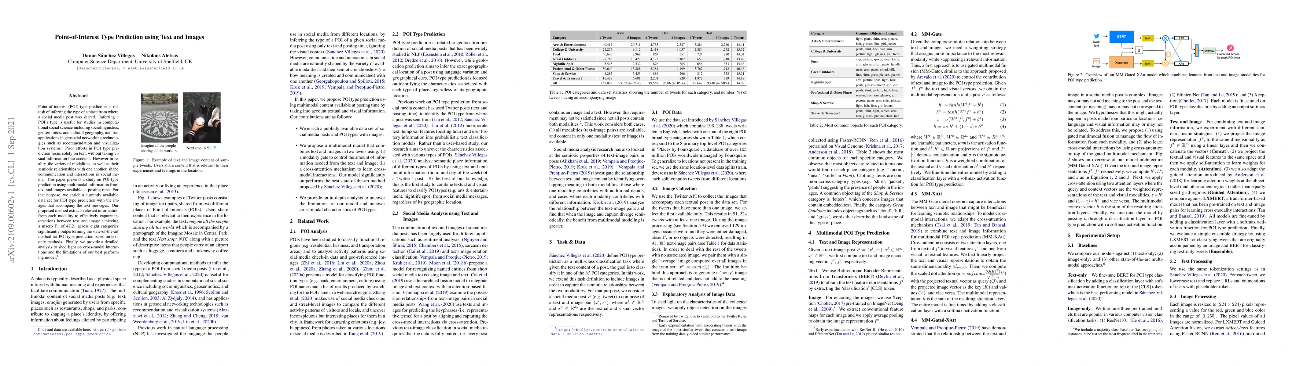 Thumbnail for Point-of-Interest Type Prediction using Text and Images