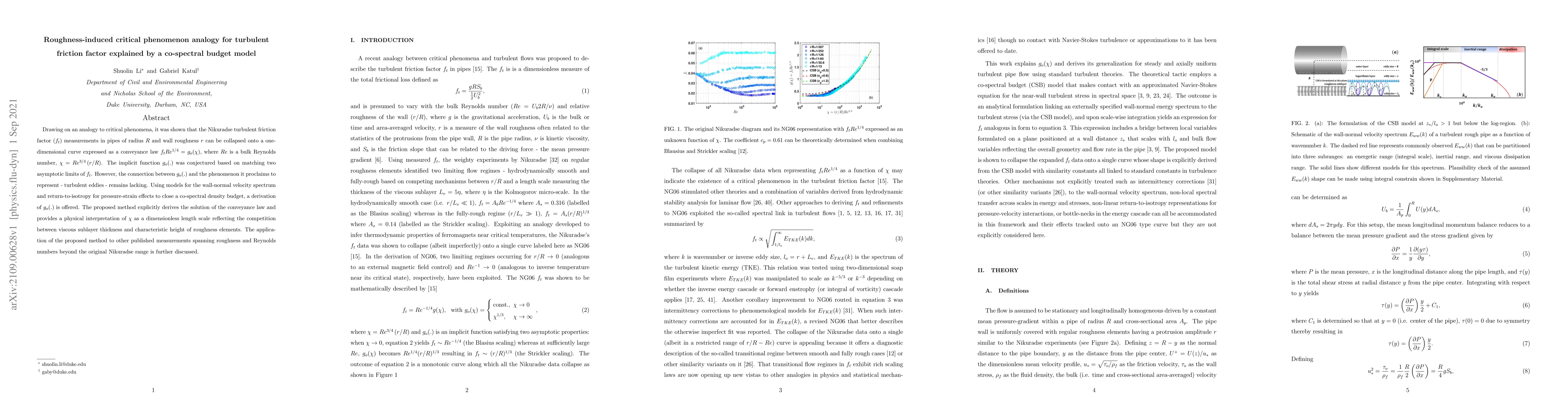 Thumbnail for Roughness-induced critical phenomenon analogy for turbulent friction
  factor explained by a co-spectral budget model