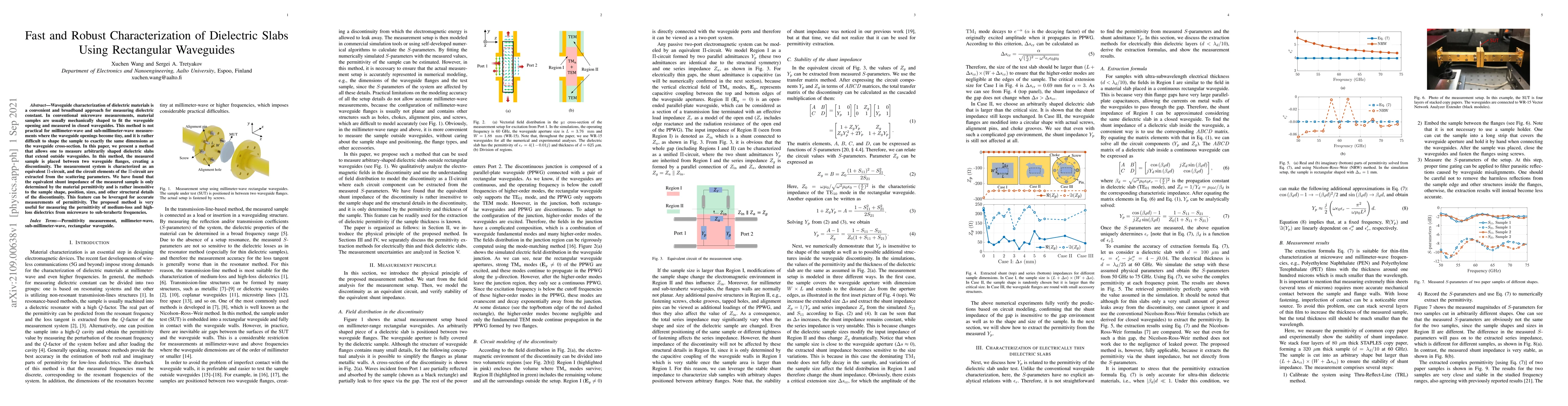 Thumbnail for Fast and Robust Characterization of Dielectric Slabs Using Rectangular
  Waveguides
