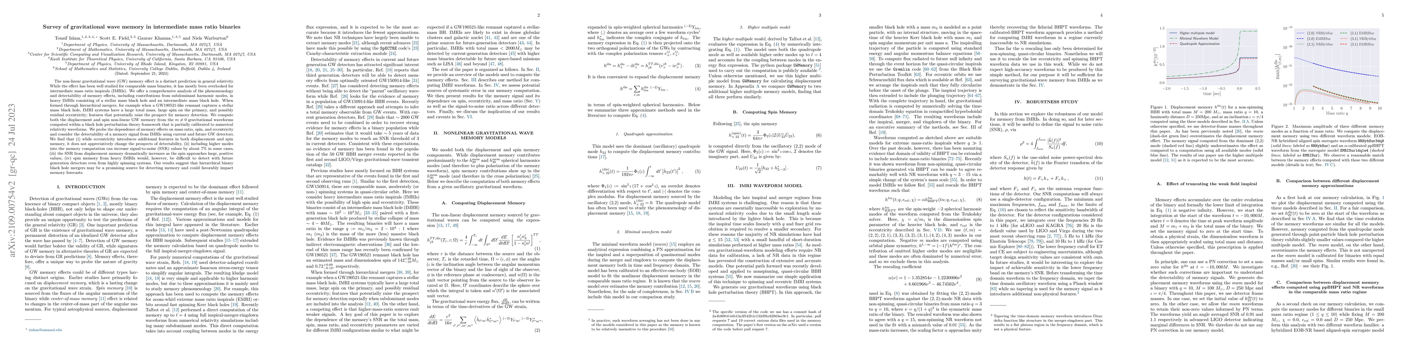 Thumbnail for Survey of gravitational wave memory in intermediate mass ratio binaries