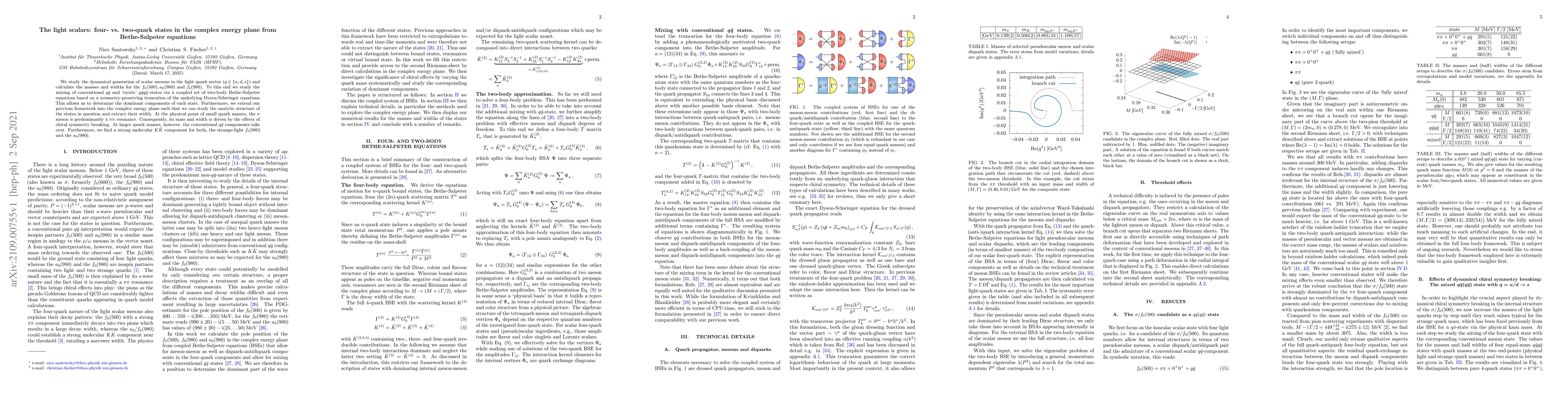Thumbnail for The light scalars: four- vs. two-quark states in the complex energy
  plane from Bethe-Salpeter equations
