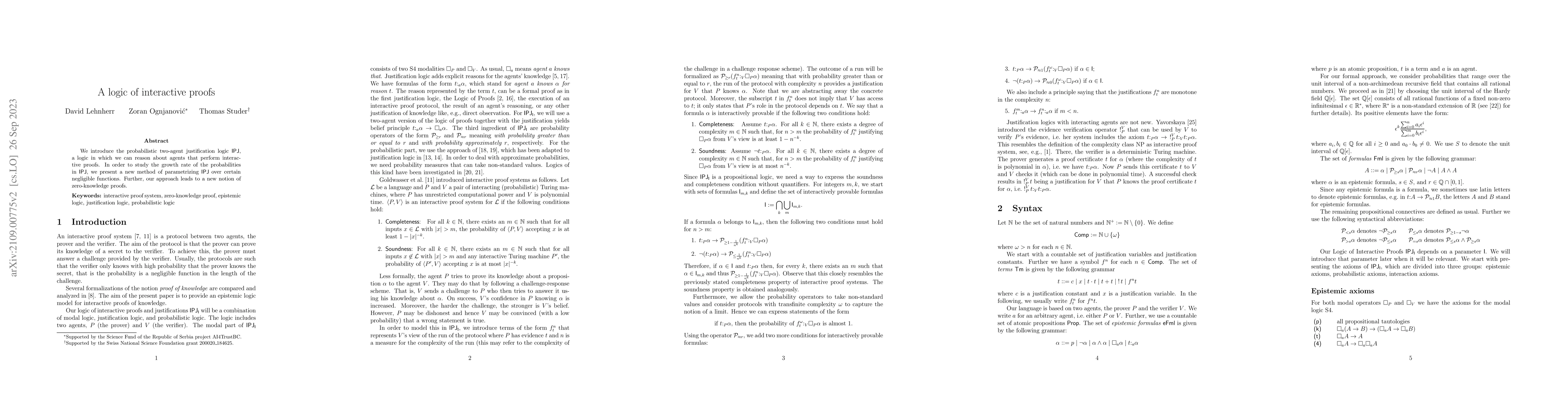 Thumbnail for A logic of interactive proofs