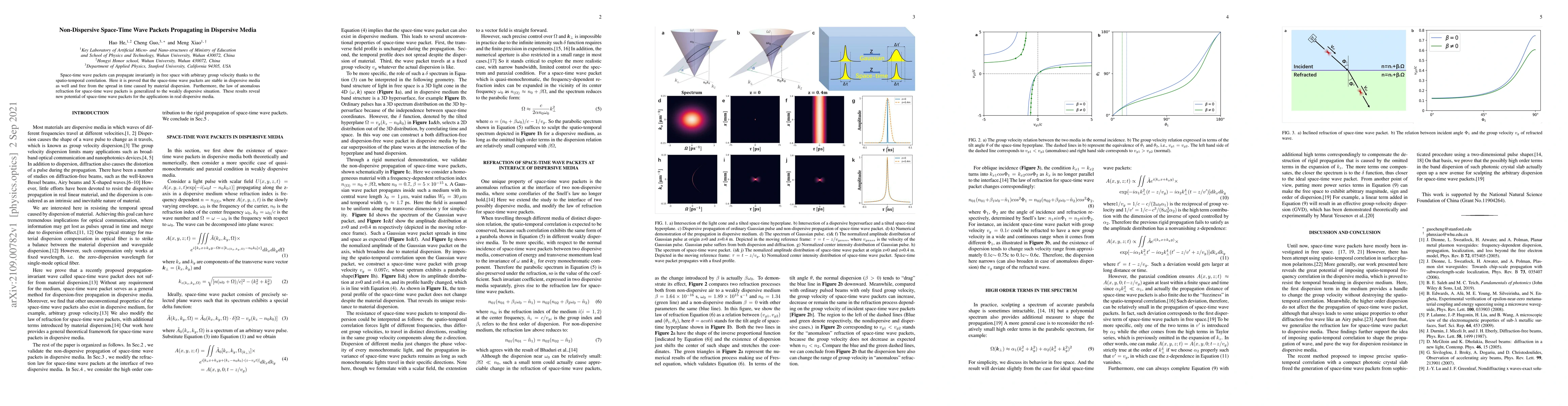 Thumbnail for Non-Dispersive Space-Time Wave Packets Propagating in Dispersive Media