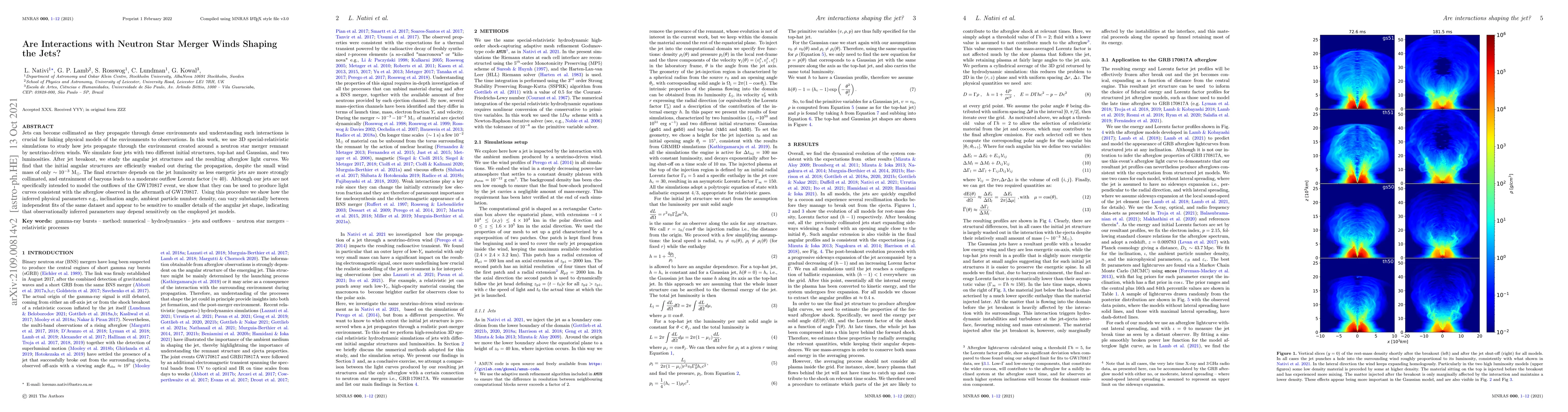 Thumbnail for Are Interactions with Neutron Star Merger Winds Shaping the Jets?