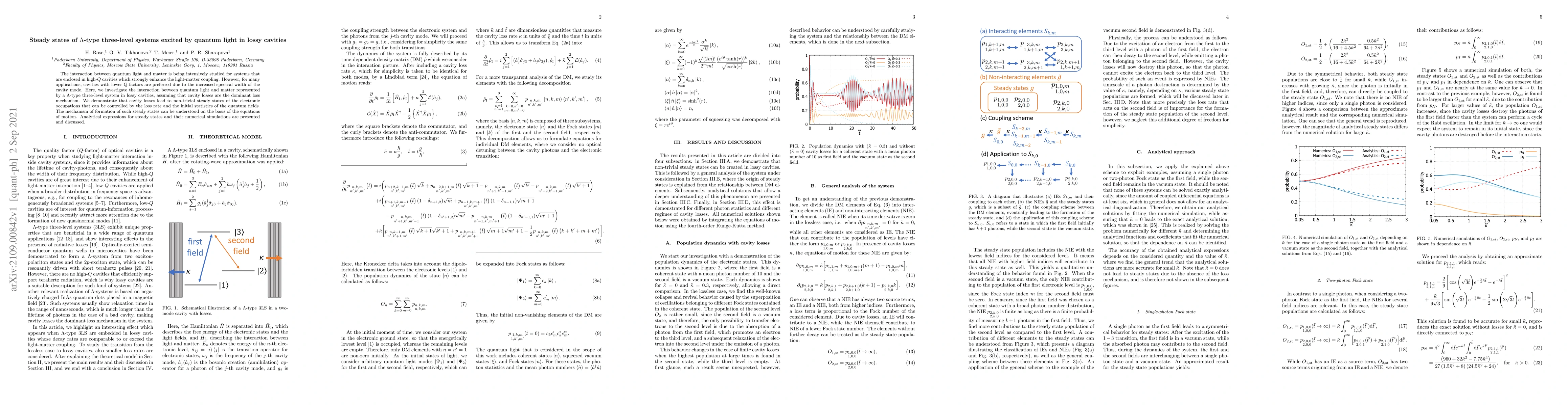 Thumbnail for Steady states of $\Lambda$-type three-level systems excited by quantum
  light in lossy cavities
