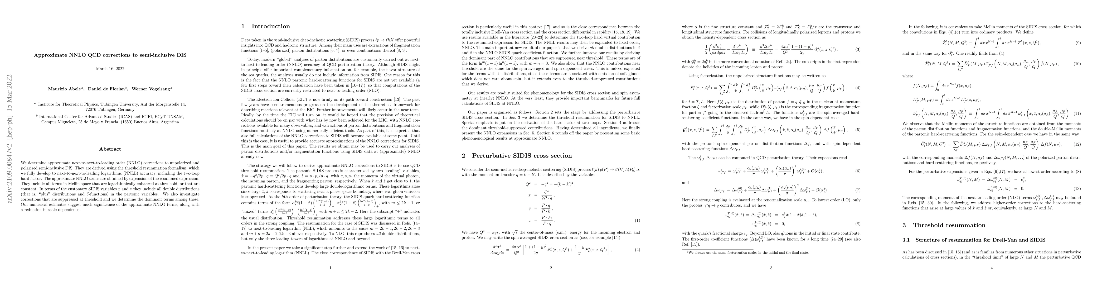 Thumbnail for Approximate NNLO QCD corrections to semi-inclusive DIS