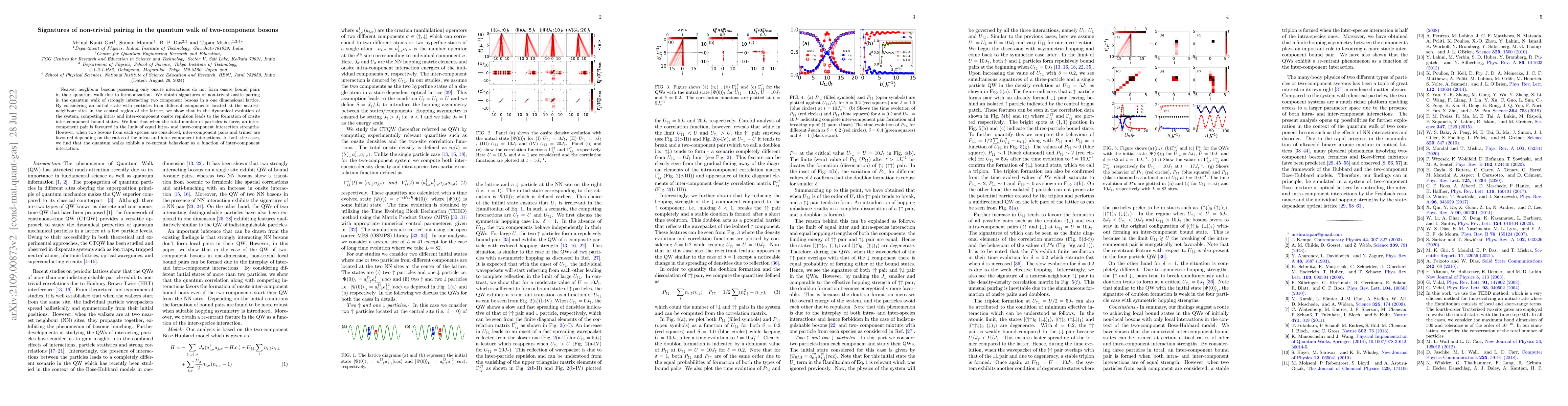 Thumbnail for Signatures of non-trivial pairing in the quantum walk of two-component
  bosons