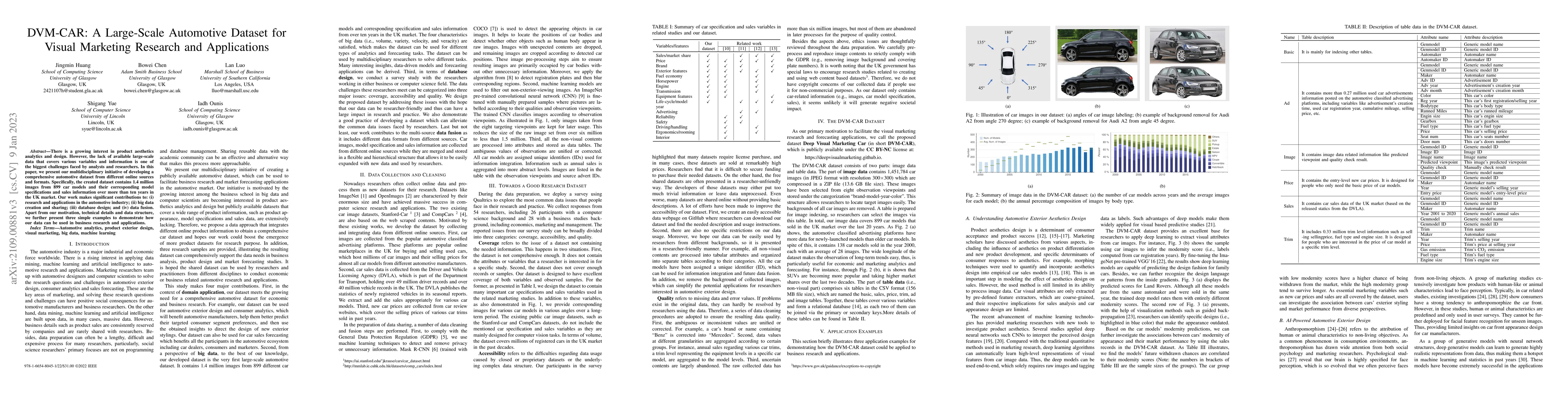 Thumbnail for DVM-CAR: A large-scale automotive dataset for visual marketing research
  and applications