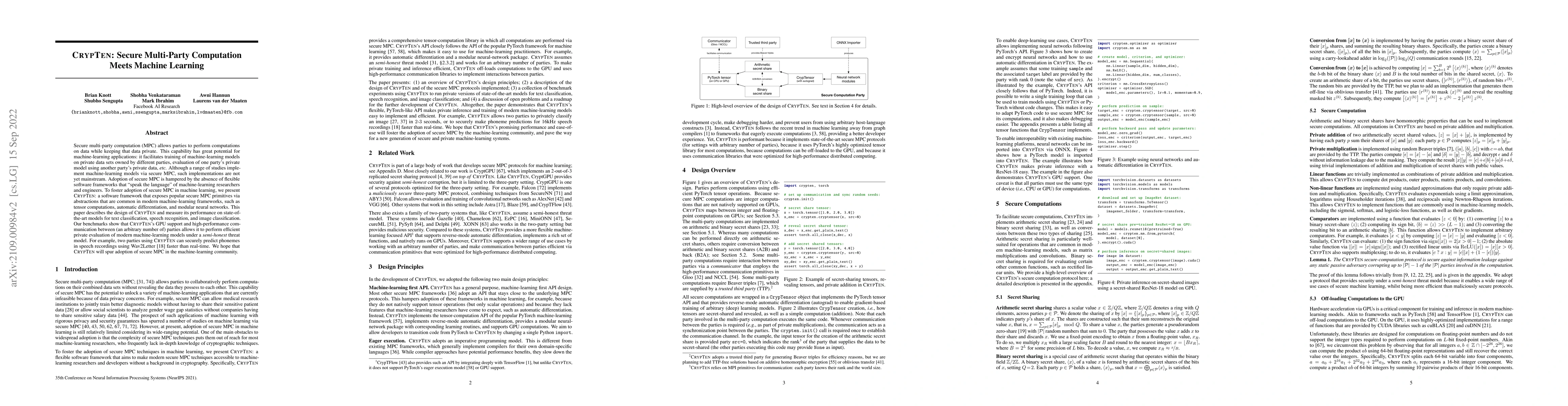 Thumbnail for CrypTen: Secure Multi-Party Computation Meets Machine Learning