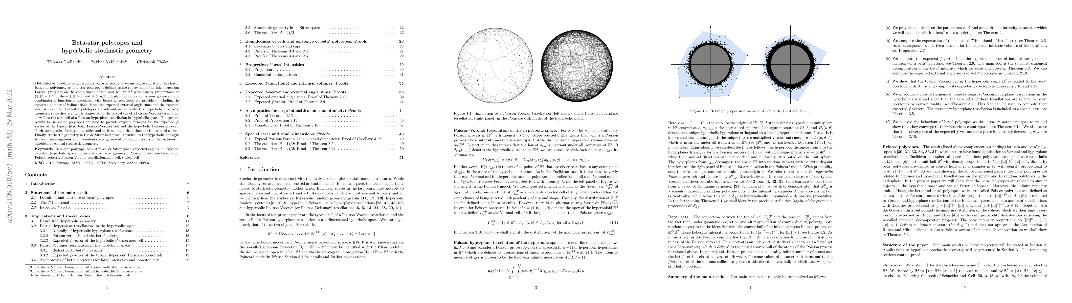 Thumbnail for Beta-star polytopes and hyperbolic stochastic geometry