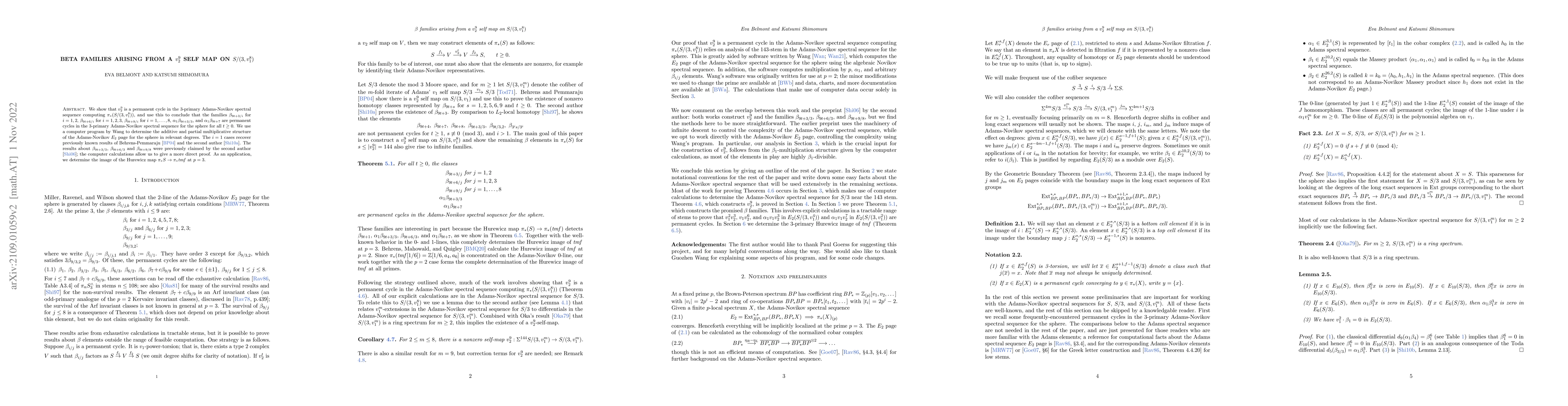 Thumbnail for Beta families arising from a $v_2^9$ self map on $S/(3,v_1^8)$