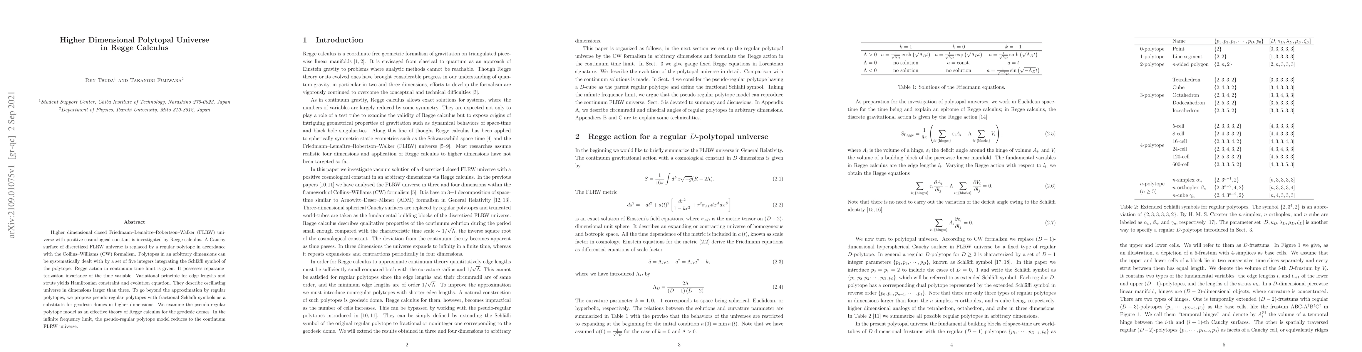 Thumbnail for Higher Dimensional Polytopal Universe in Regge Calculus