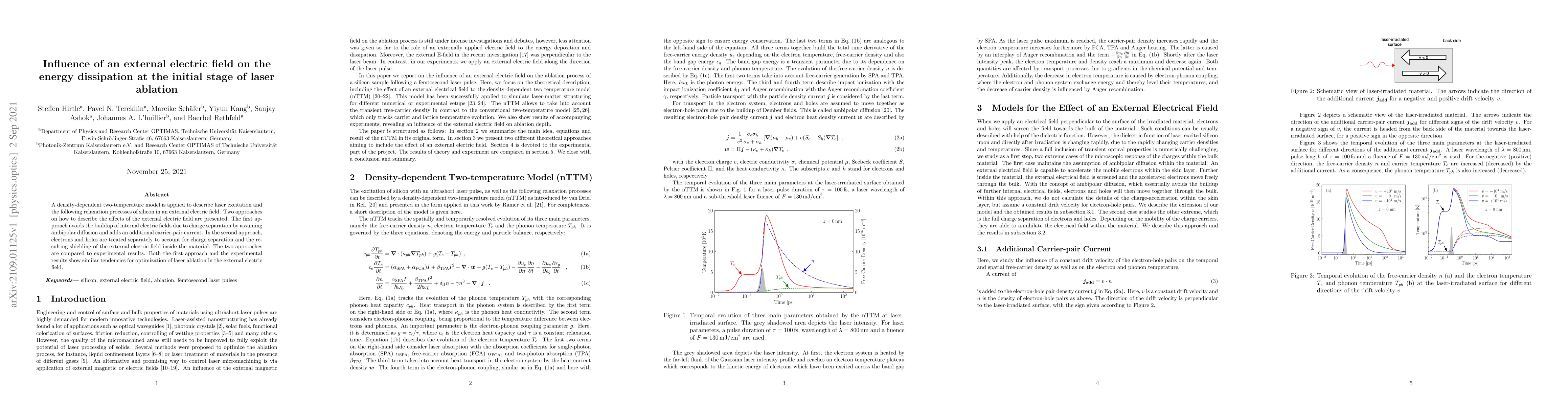 Thumbnail for Influence of an external electric field on the energy dissipation at the
  initial stage of laser ablation
