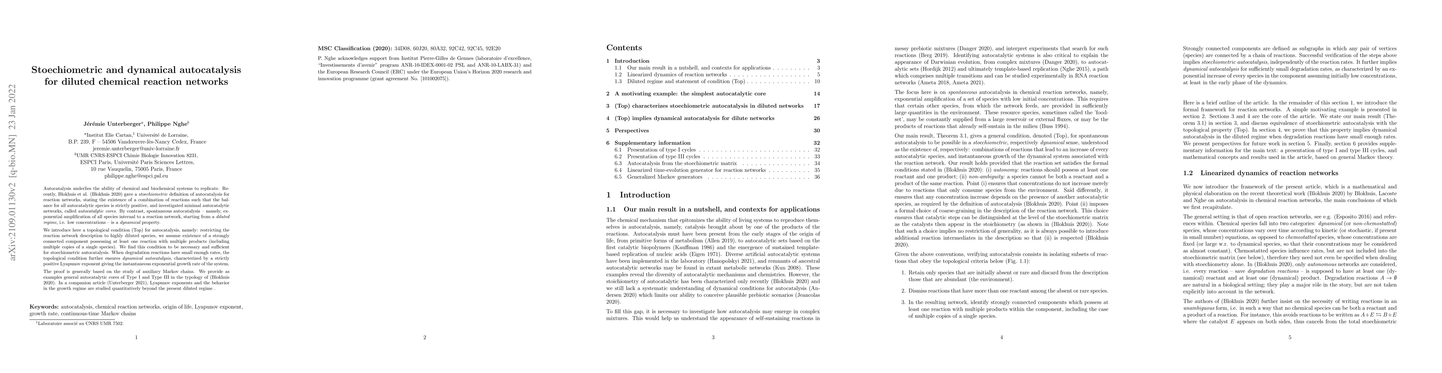 Thumbnail for Stoechiometric and dynamical autocatalysis for diluted chemical reaction
  networks
