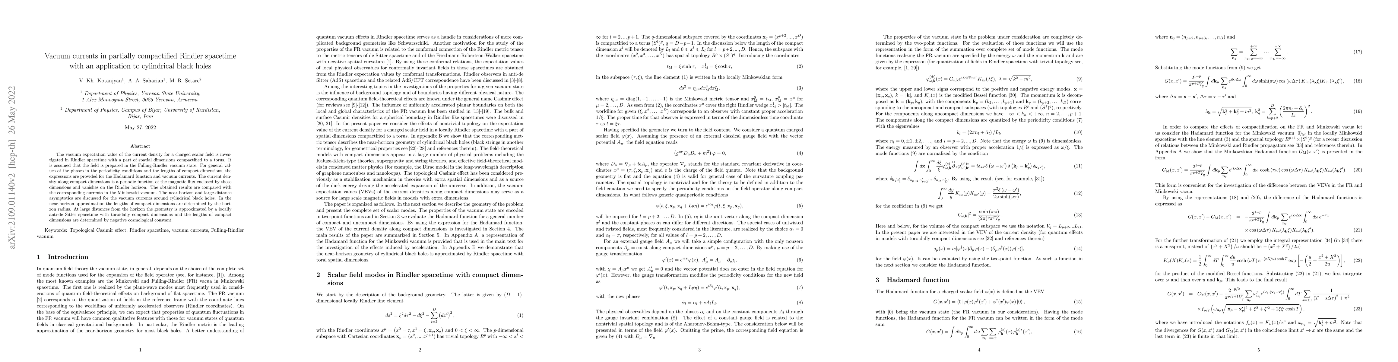 Thumbnail for Vacuum currents in partially compactified Rindler spacetime with an
  application to cylindrical black holes