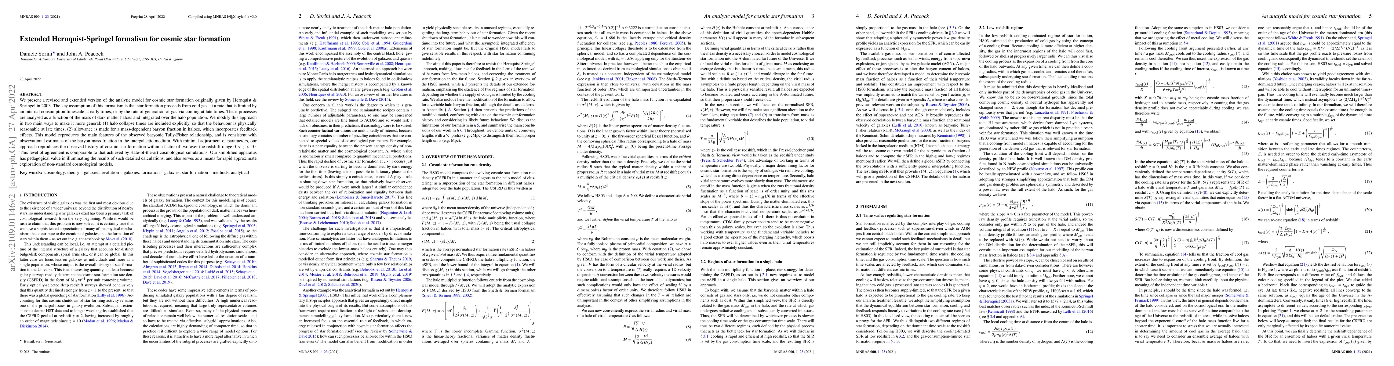 Thumbnail for Extended Hernquist-Springel formalism for cosmic star formation