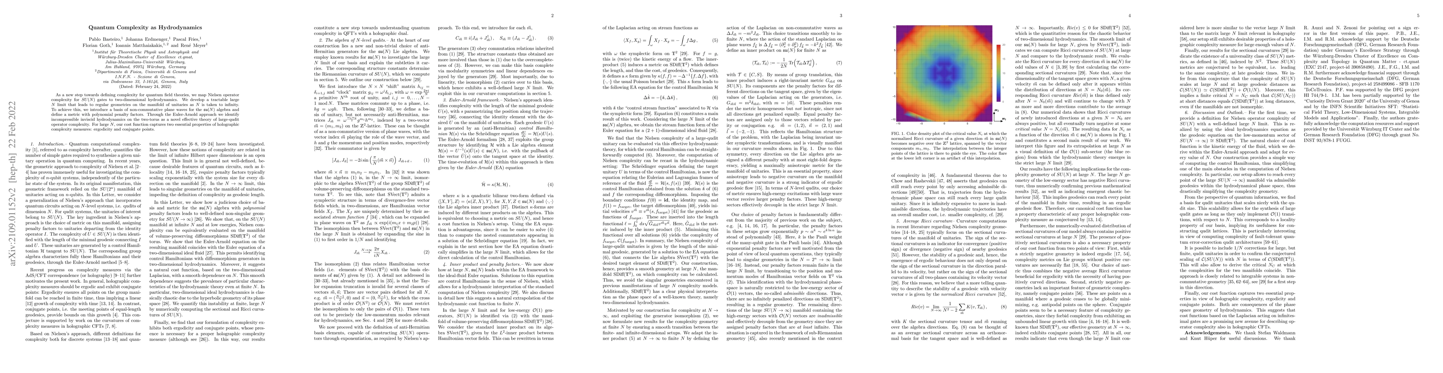 Thumbnail for Quantum Complexity as Hydrodynamics