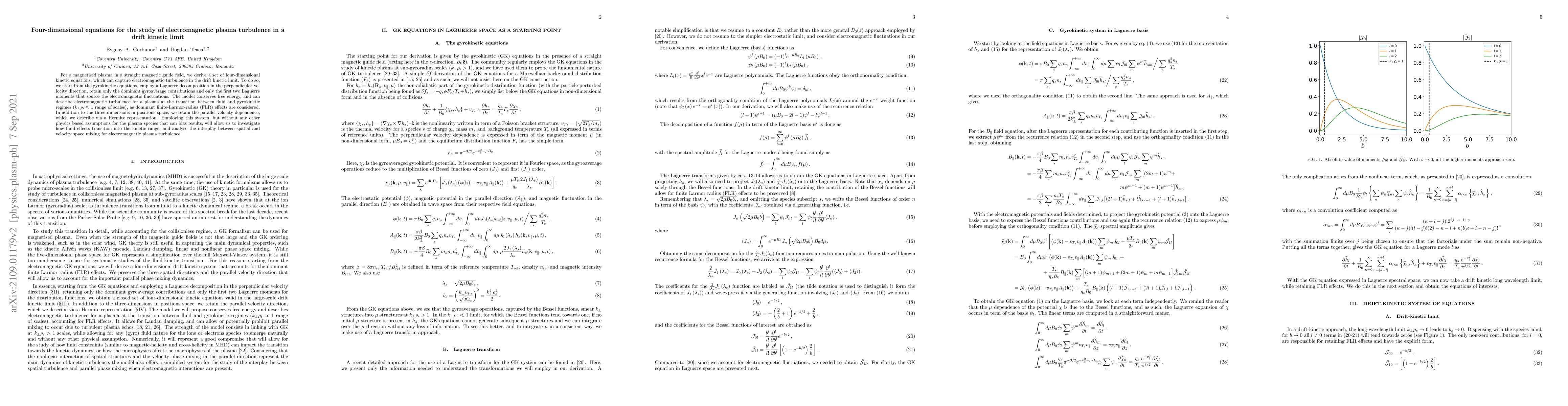 Thumbnail for Four-dimensional equations for the study of electromagnetic plasma
  turbulence in a drift kinetic limit
