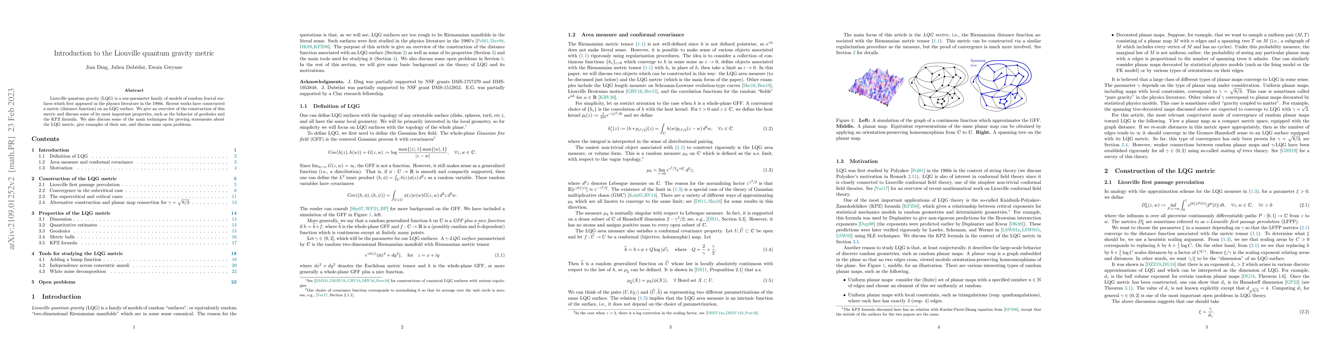 Thumbnail for Introduction to the Liouville quantum gravity metric