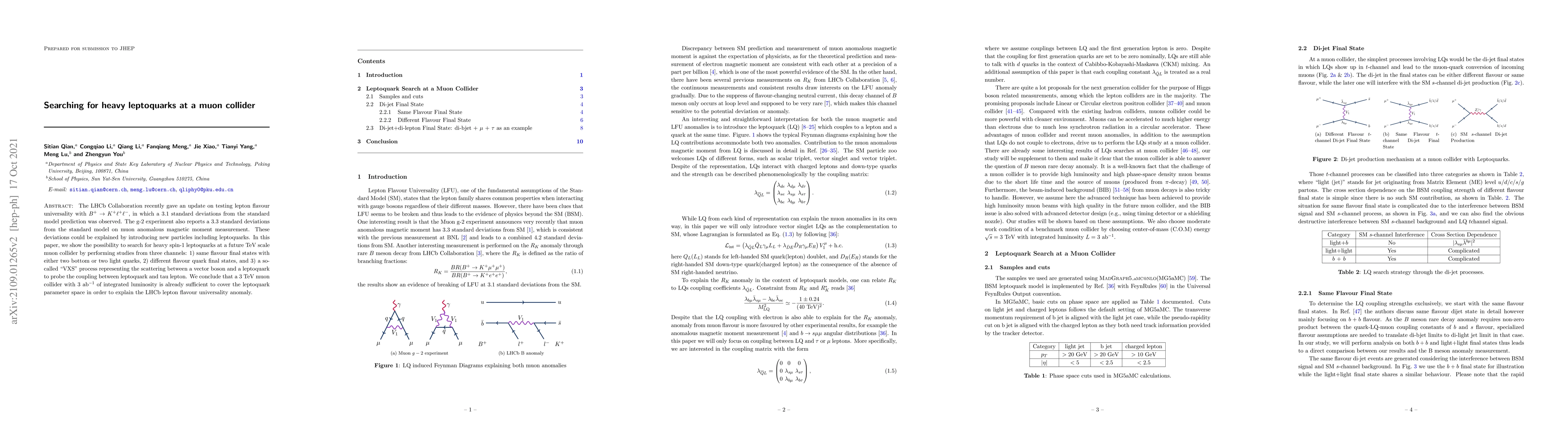 Thumbnail for Searching for heavy leptoquarks at a muon collider