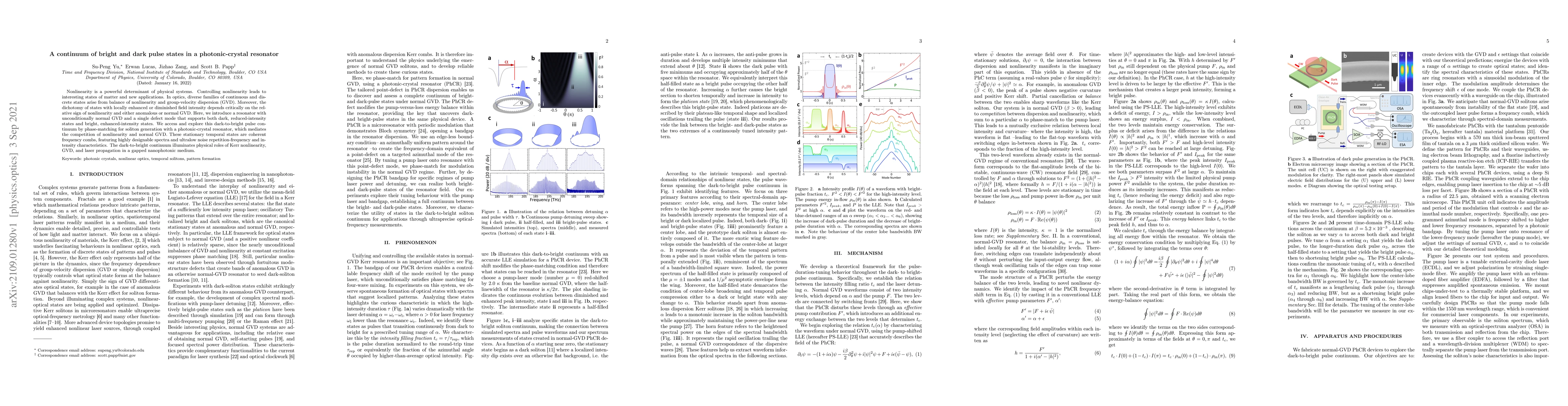 Thumbnail for A continuum of bright and dark pulse states in a photonic-crystal
  resonator
