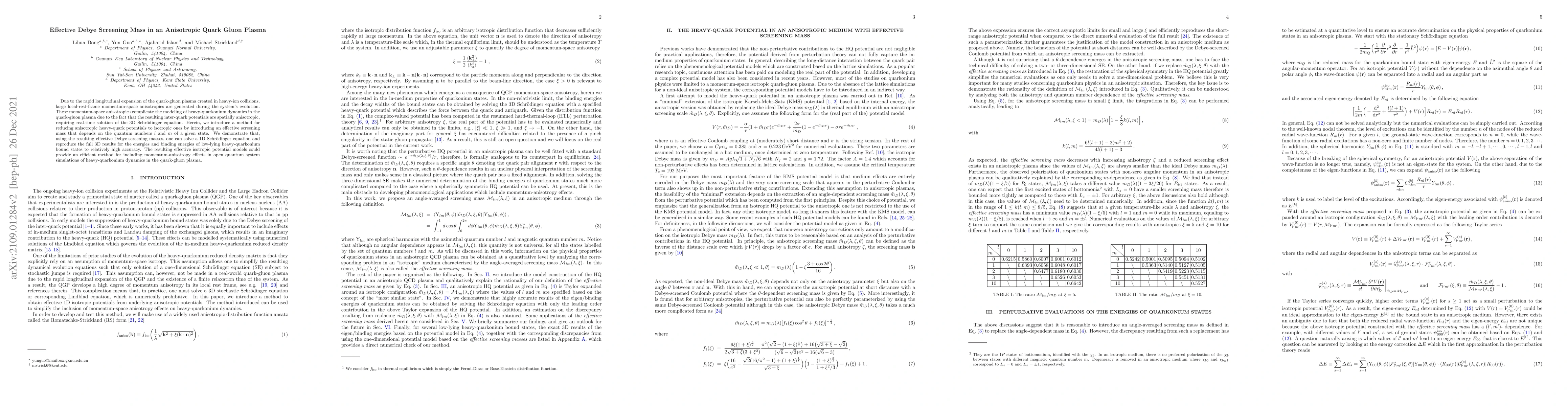 Thumbnail for Effective Debye Screening Mass in an Anisotropic Quark Gluon Plasma