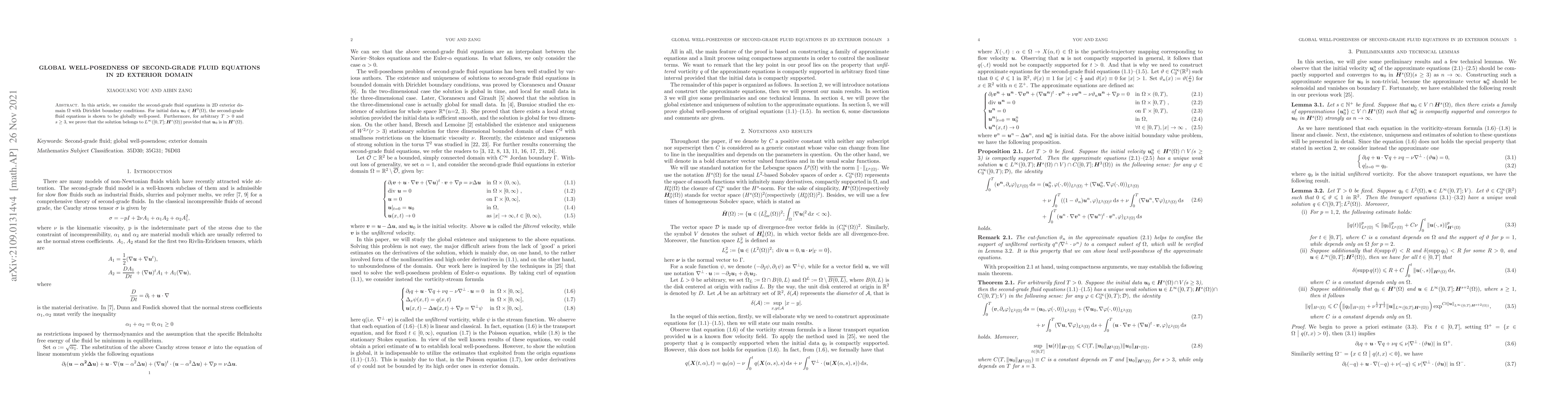 Thumbnail for Global Well-Posedness of 2D Second Grade Fluid Equations in Exterior
  Domain