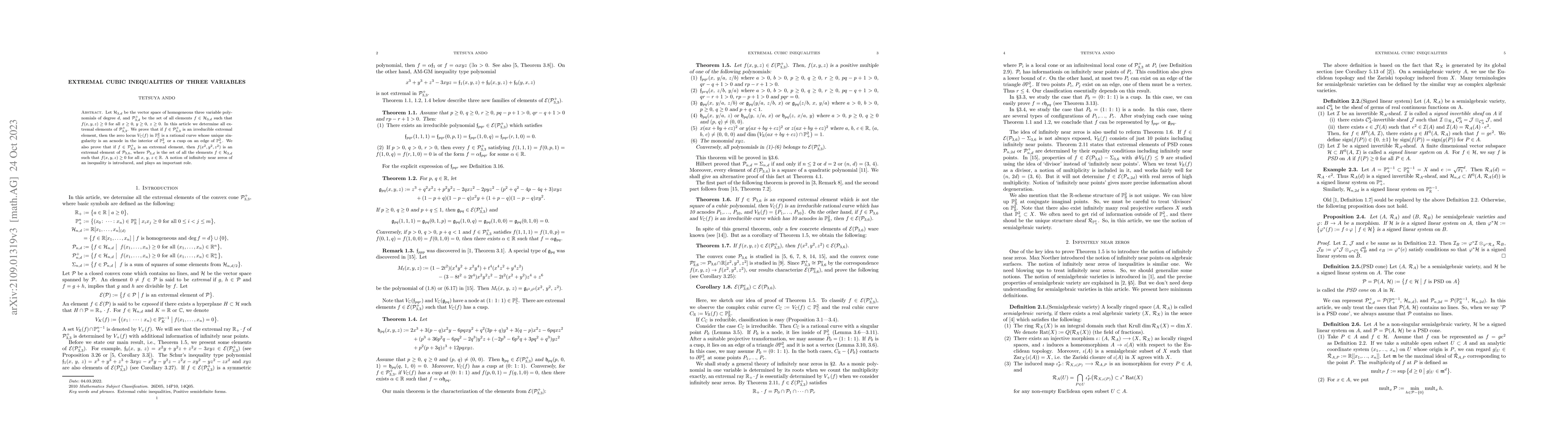 Thumbnail for Extremal Cubic Inequalities of Three Variables