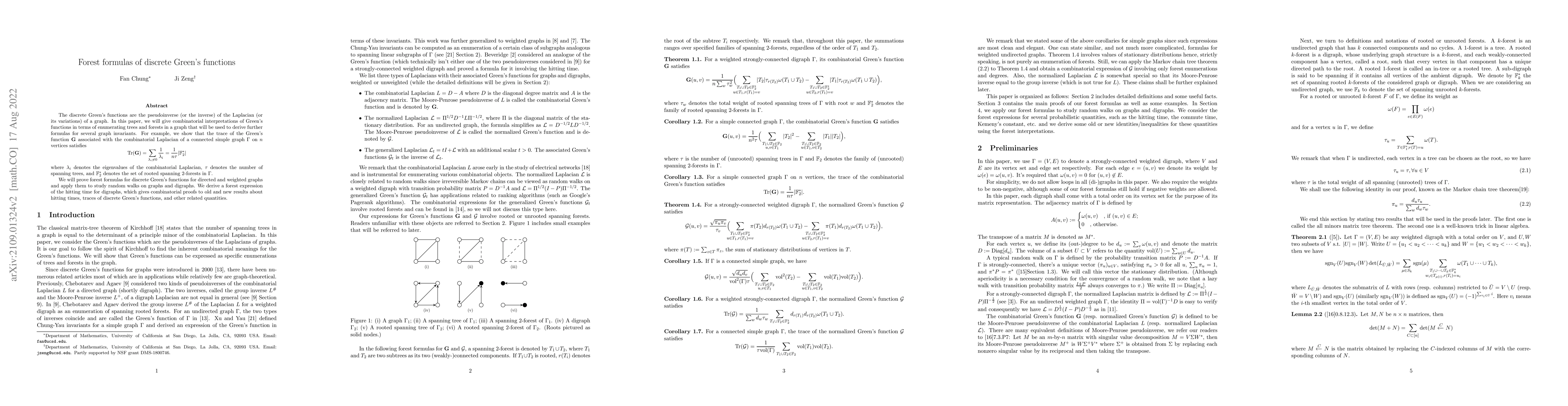 Thumbnail for Forest formulas of discrete Green's functions
