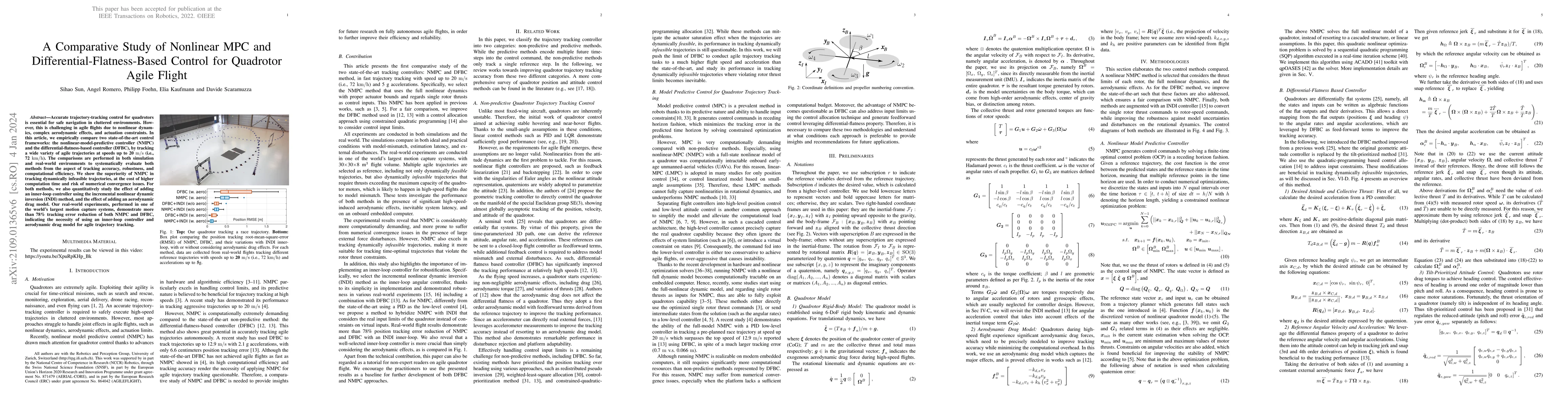 Thumbnail for A Comparative Study of Nonlinear MPC and Differential-Flatness-Based
  Control for Quadrotor Agile Flight