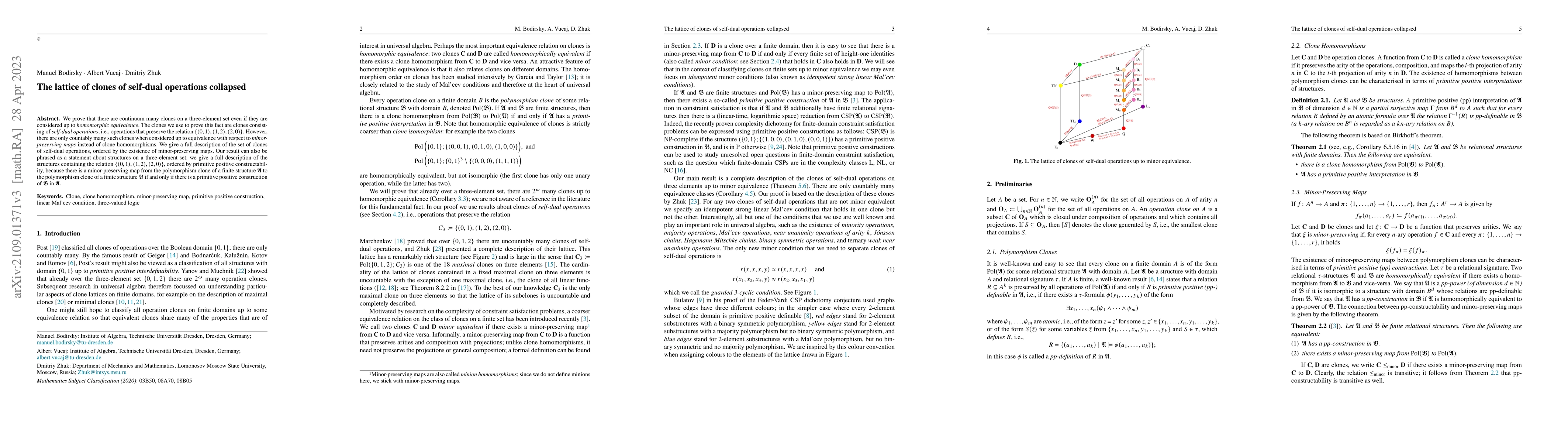 Thumbnail for The lattice of clones of self-dual operations collapsed