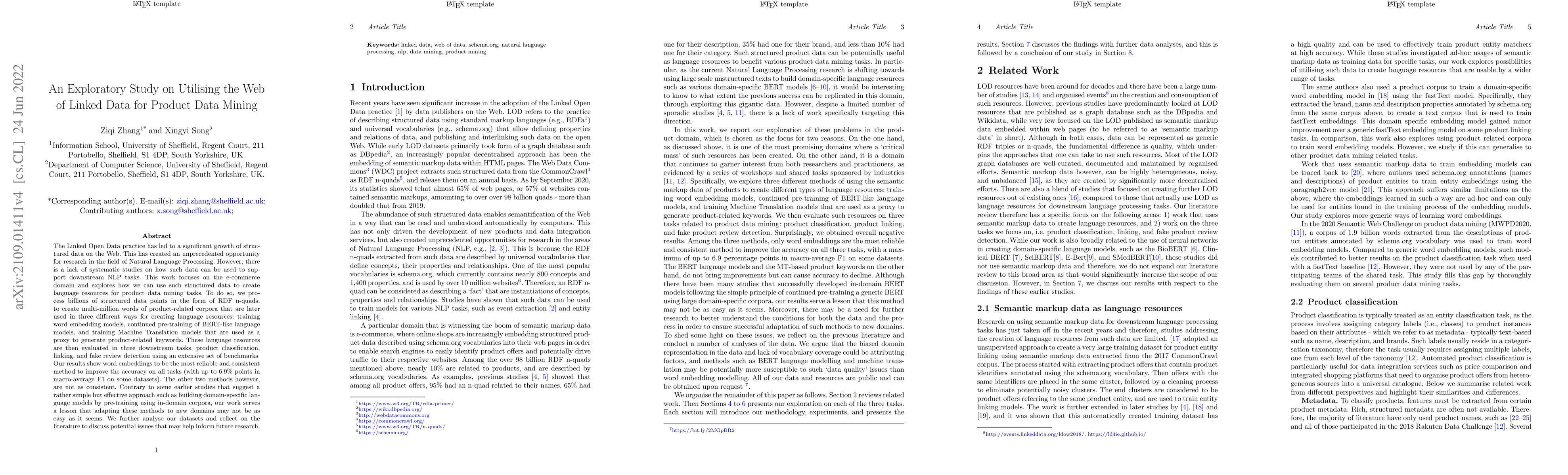Thumbnail for An Exploratory Study on Utilising the Web of Linked Data for Product
  Data Mining