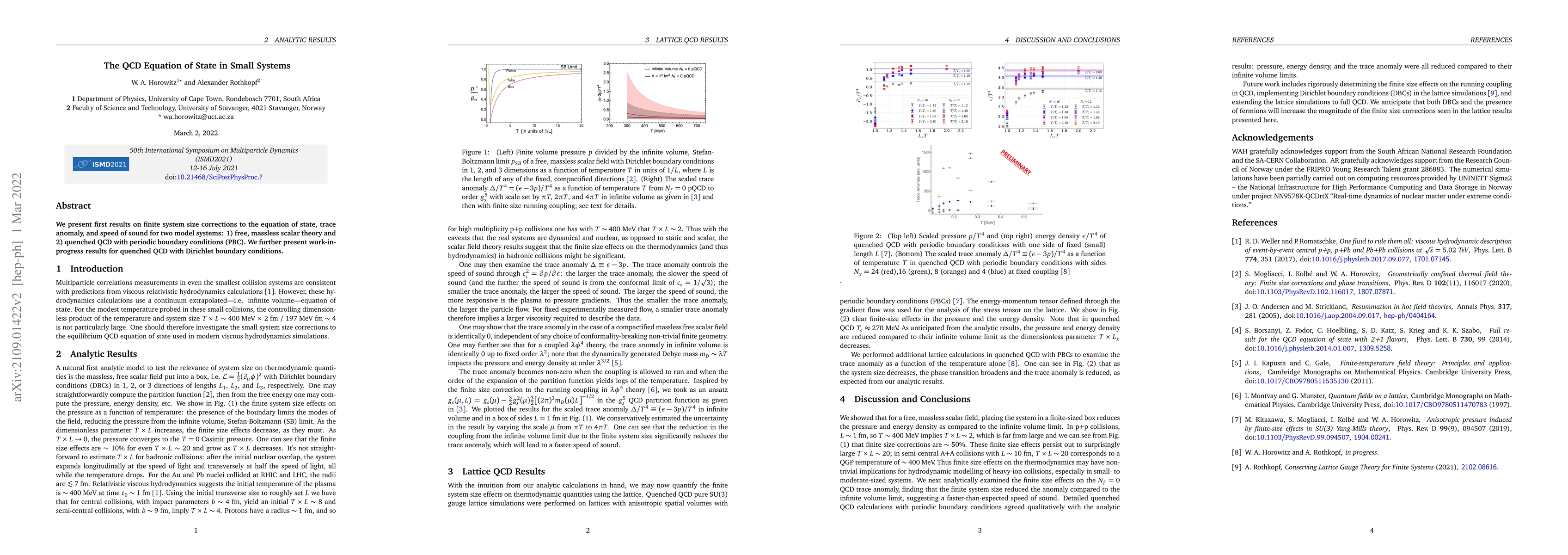 Thumbnail for The QCD Equation of State in Small Systems