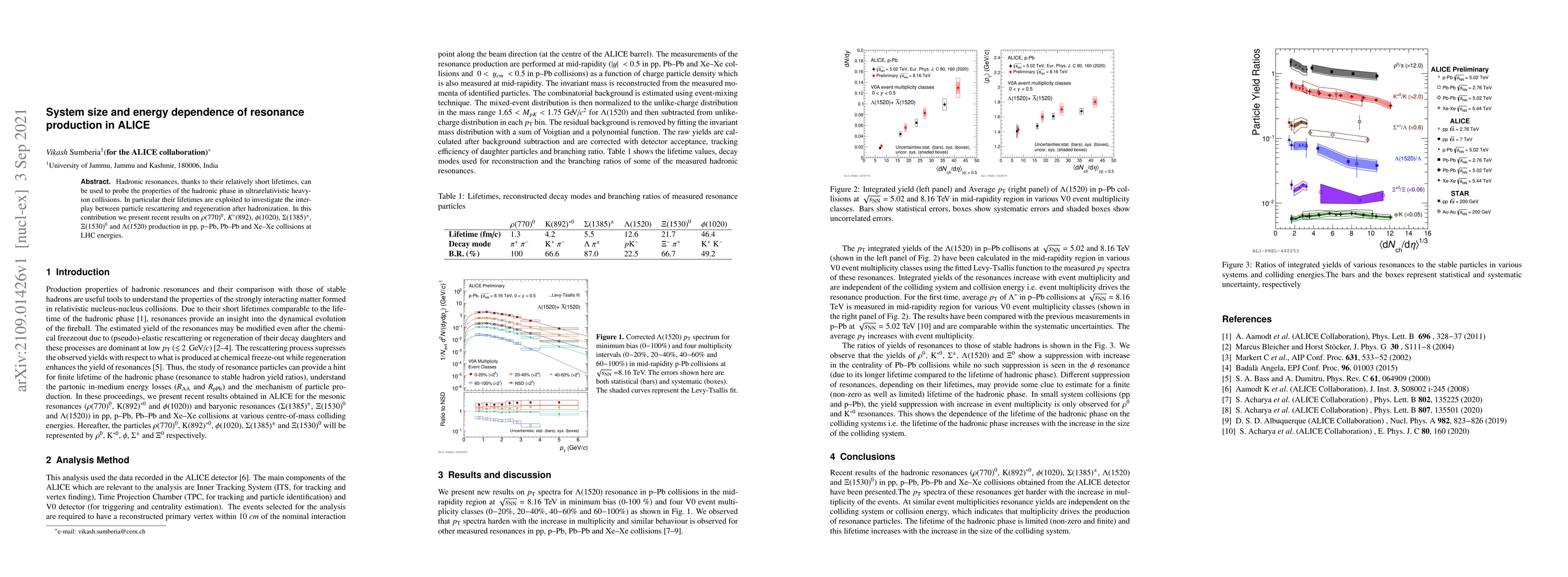 Thumbnail for System size and energy dependence of resonance production in ALICE