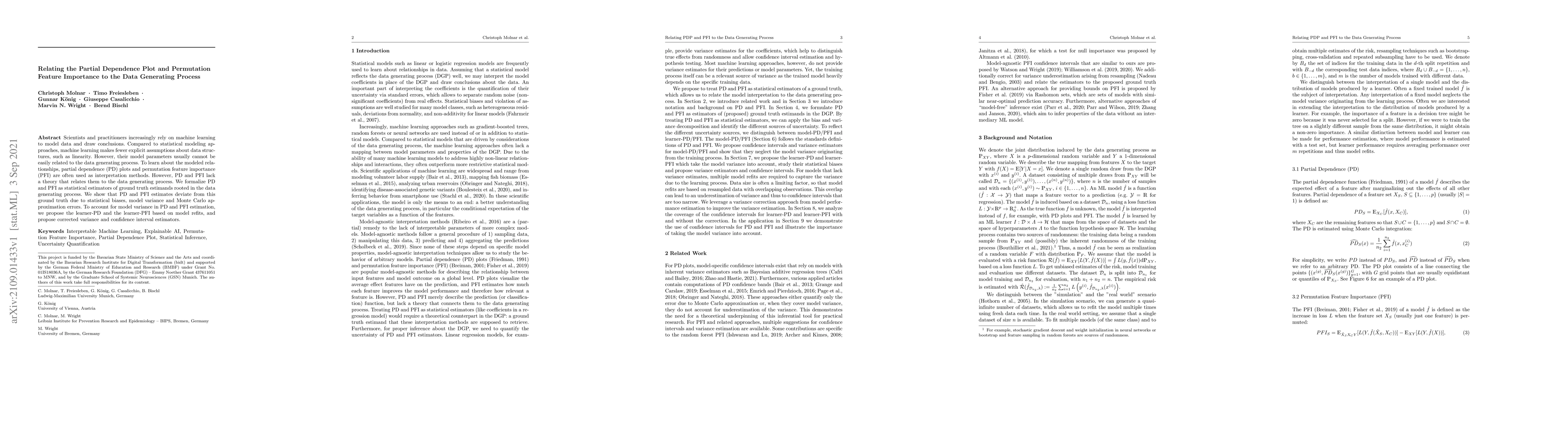 Thumbnail for Relating the Partial Dependence Plot and Permutation Feature Importance
  to the Data Generating Process