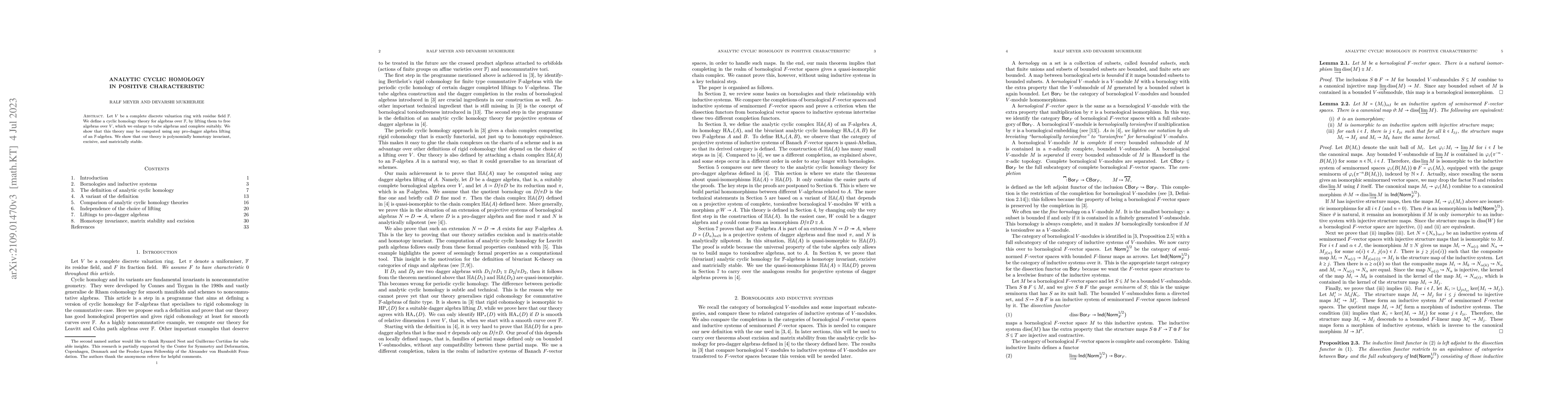 Thumbnail for Analytic cyclic homology in positive characteristic