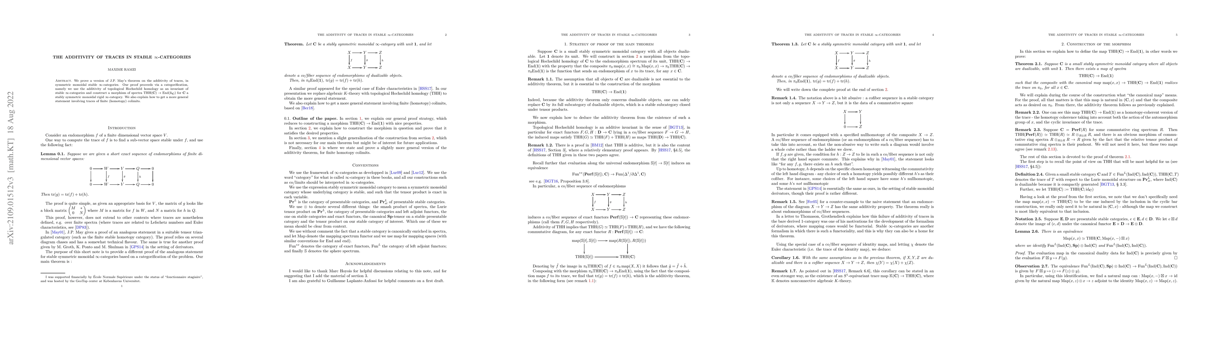 Thumbnail for The additivity of traces in stable $\infty$-categories