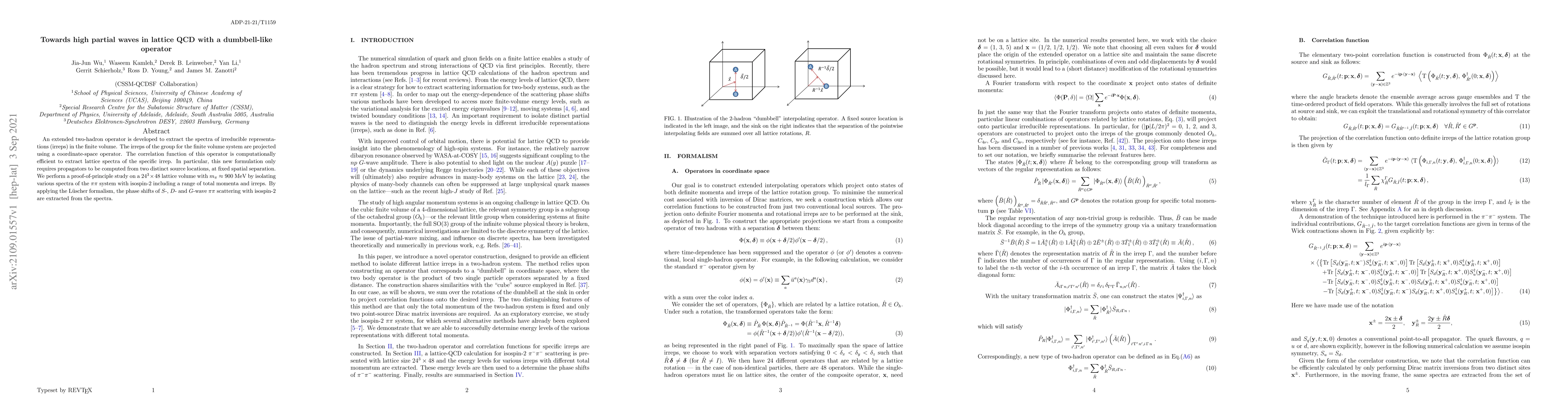 Thumbnail for Towards high partial waves in lattice QCD with a dumbbell-like operator