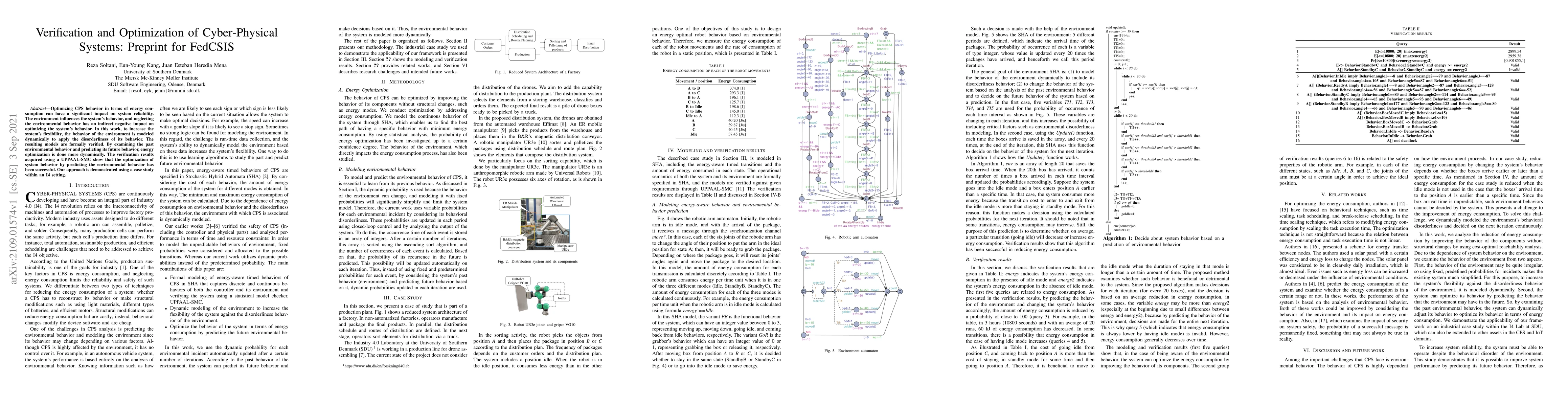 Thumbnail for Verification and Optimization of Cyber-Physical Systems: Preprint for
  FedCSIS