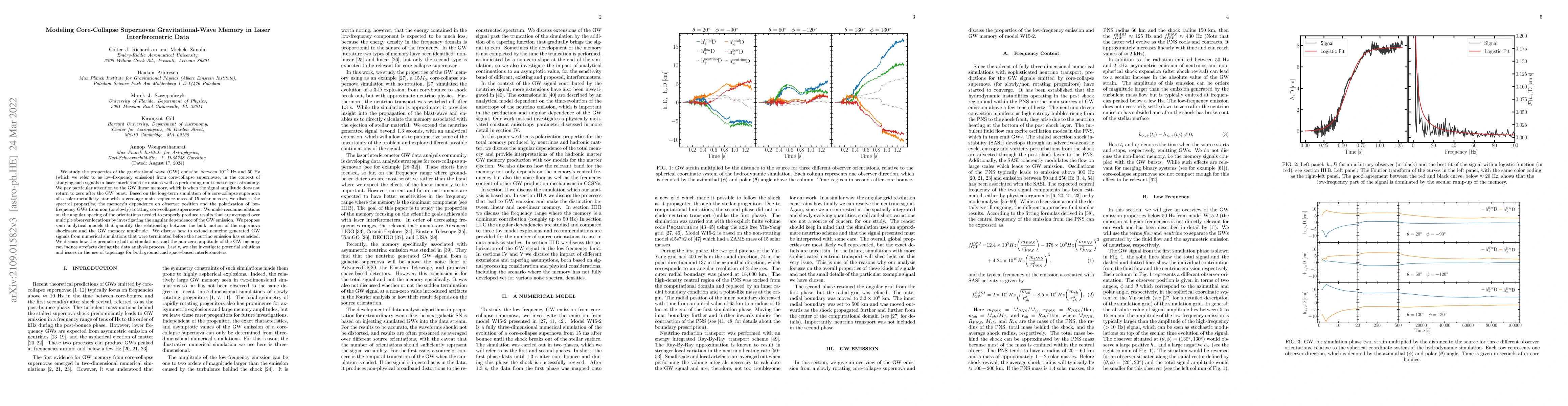 Thumbnail for Modeling Core-Collapse Supernovae Gravitational-Wave Memory in Laser
  Interferometric Data