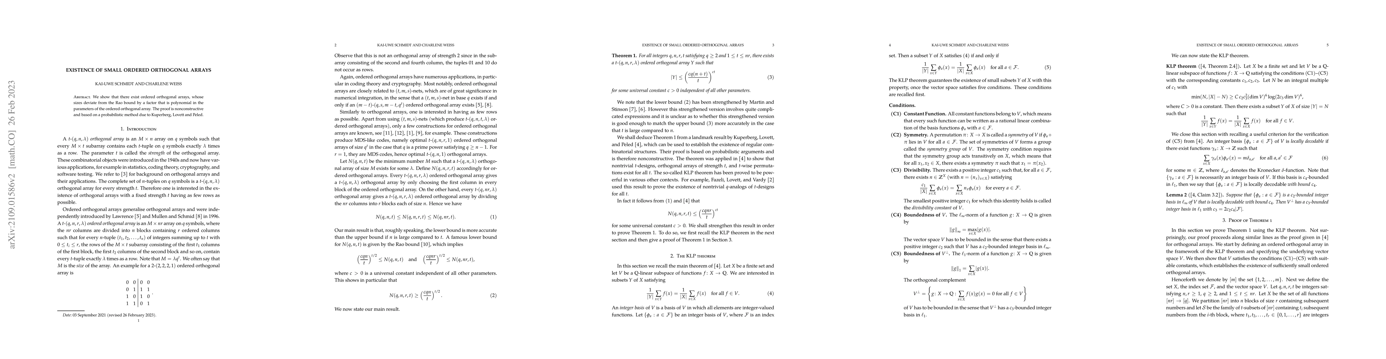 Thumbnail for Existence of small ordered orthogonal arrays