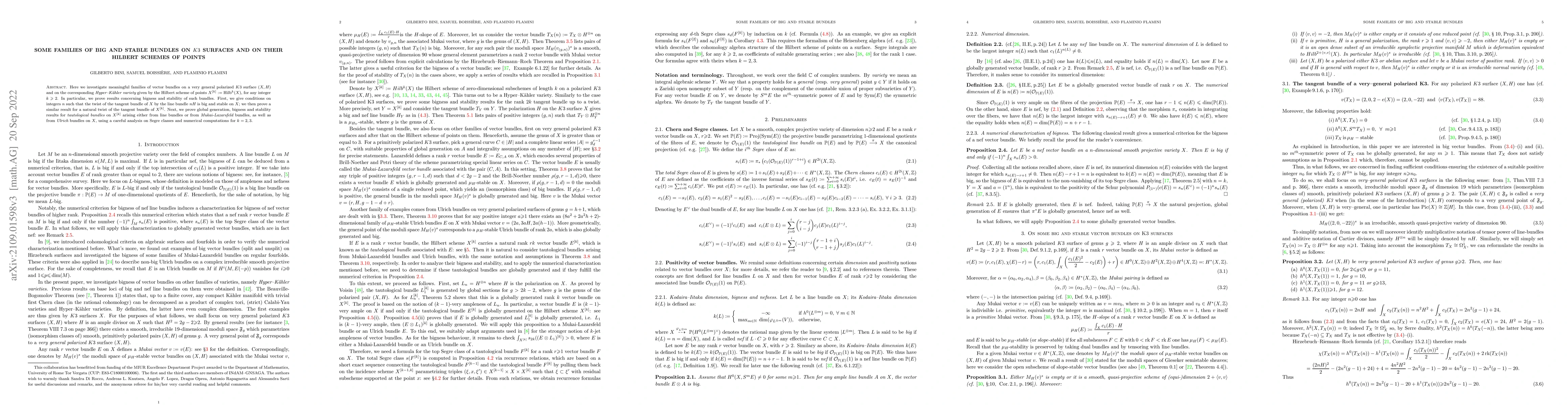 Thumbnail for Some families of big and stable bundles on $K3$ surfaces and on their
  Hilbert schemes of points