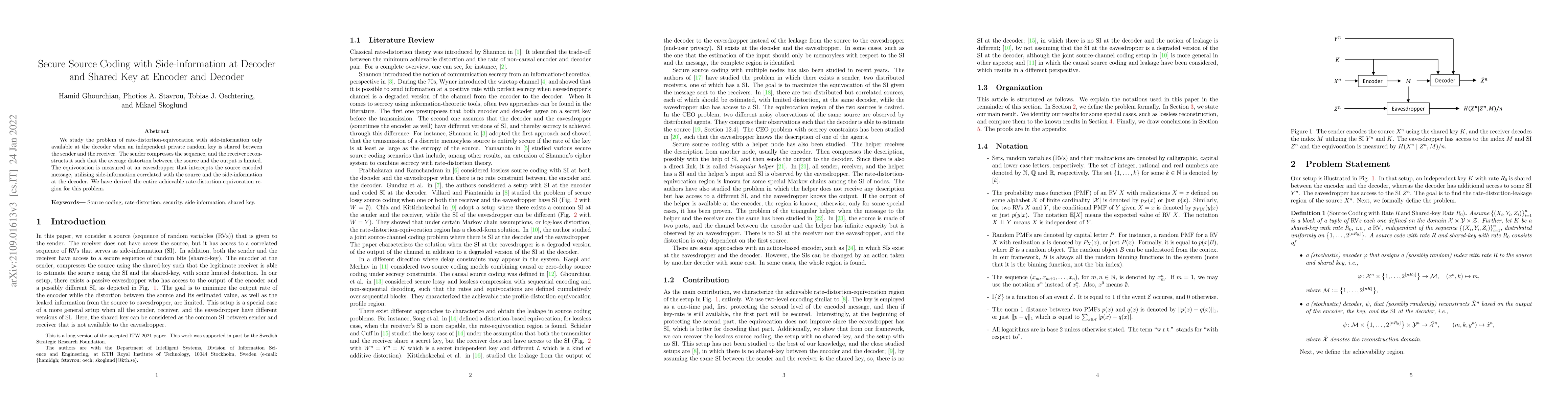 Thumbnail for Secure Source Coding with Side-information at Decoder and Shared Key at
  Encoder and Decoder