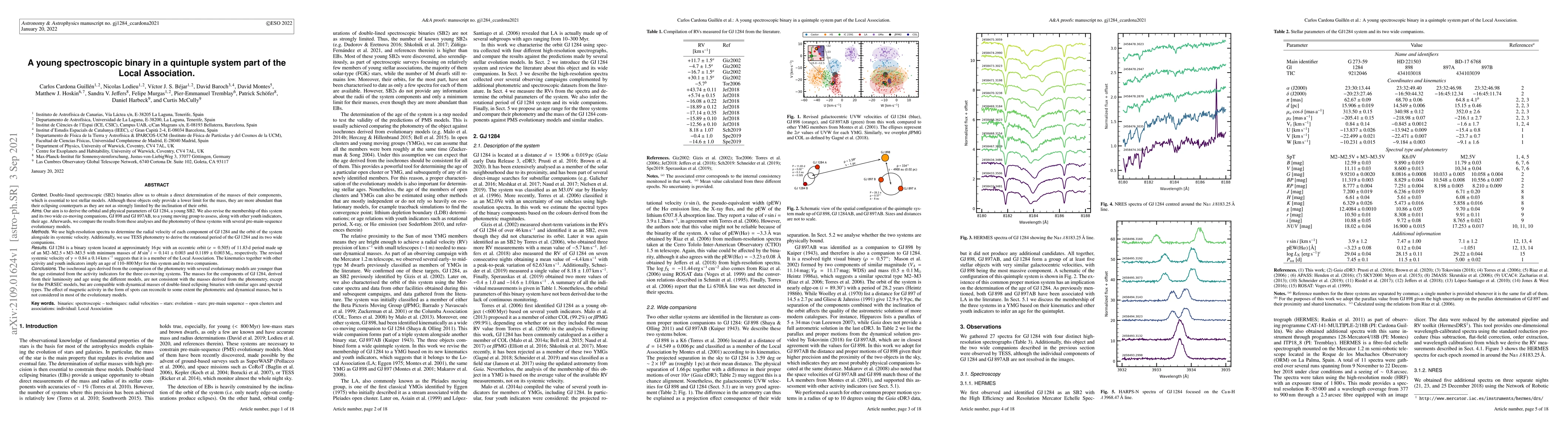 Thumbnail for A young spectroscopic binary in a quintuple system part of the Local
  Association