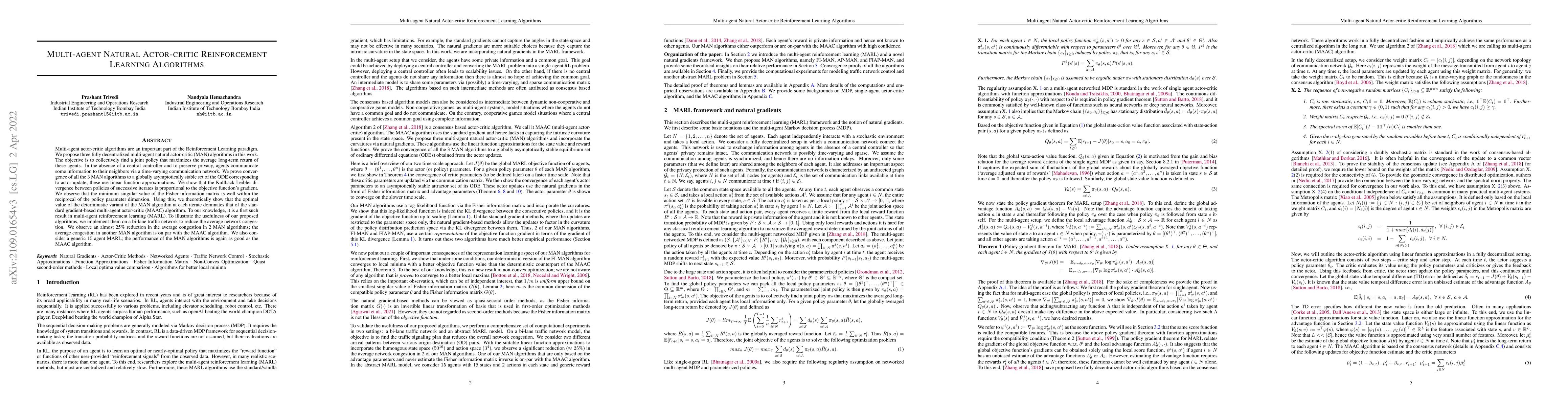 Thumbnail for Multi-agent Natural Actor-critic Reinforcement Learning Algorithms