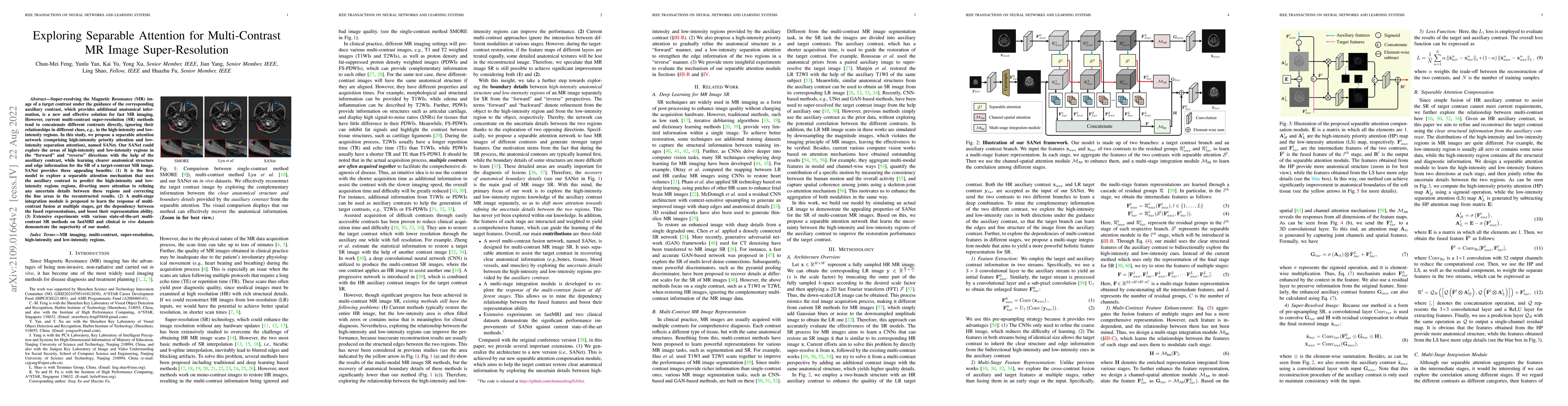 Thumbnail for Exploring Separable Attention for Multi-Contrast MR Image
  Super-Resolution