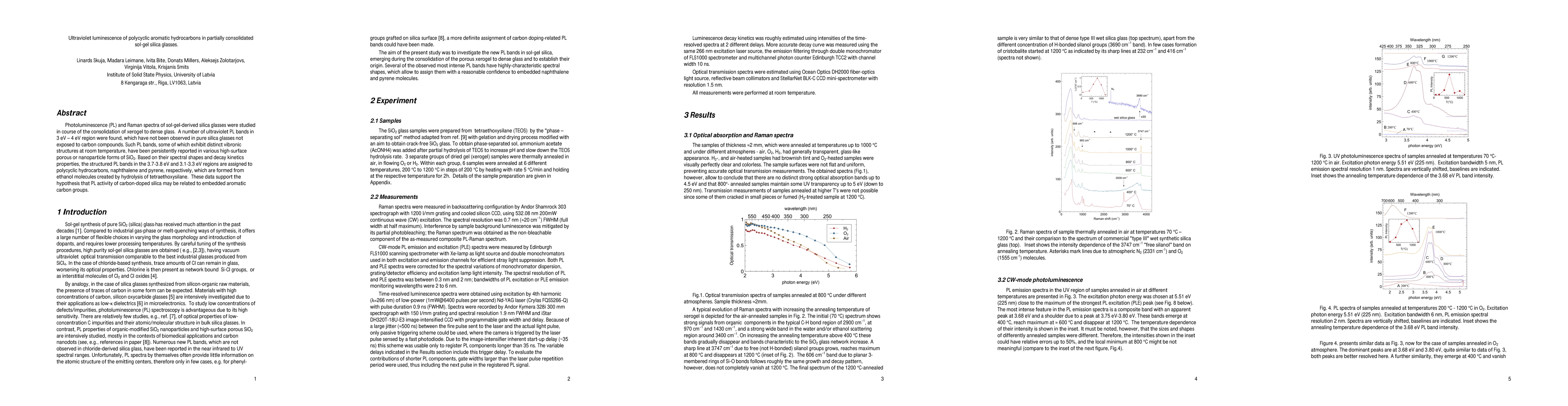 Thumbnail for Ultraviolet luminescence of polycyclic aromatic hydrocarbons in
  partially consolidated sol-gel silica glasses